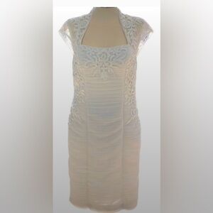 Sue Wong Romantic Embellished Wedding Reception Dress Lace Sheer Back Size 12